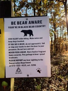 Bear Aware sign conservation area