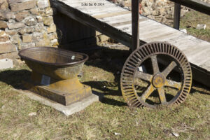 Hulston Mill watering trough and mill cog