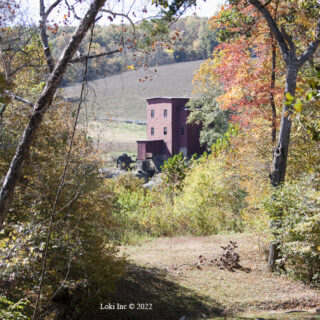 Dillard Mill through the trees from entry trail